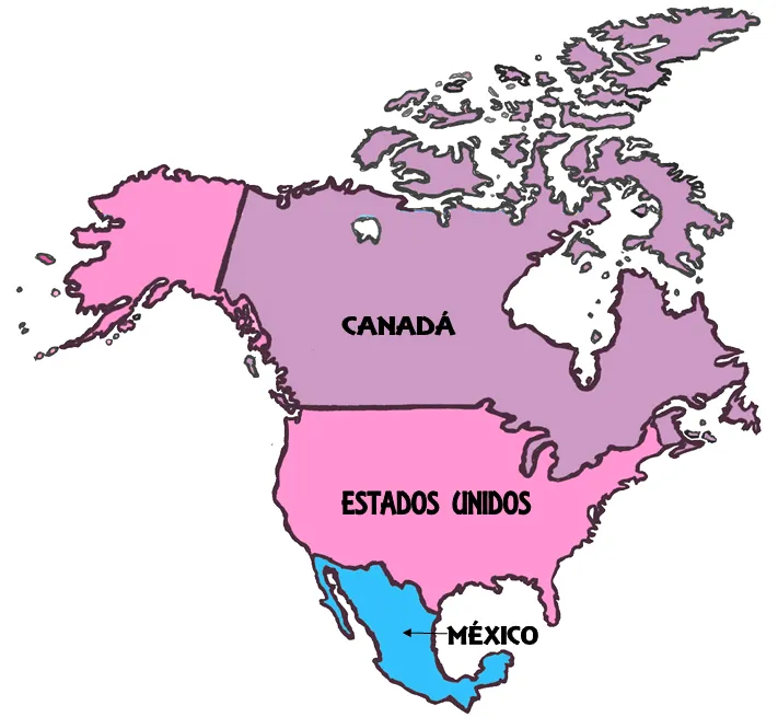 COMO ESTAR EN CLASE: MAPA POLÍTICO DE AMÉRICA DEL NORTE