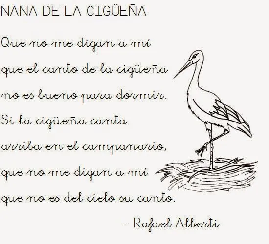 Las clases de 6º: NANA DE LA CIGÜEÑA