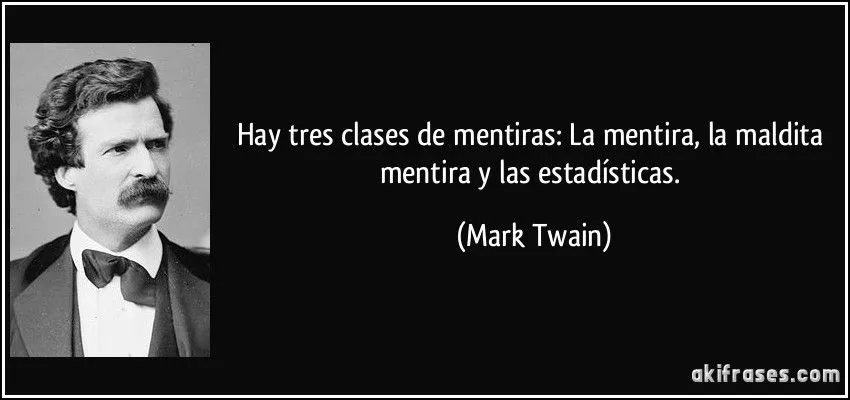 Hay tres clases de mentiras: La mentira, la maldita mentira y...