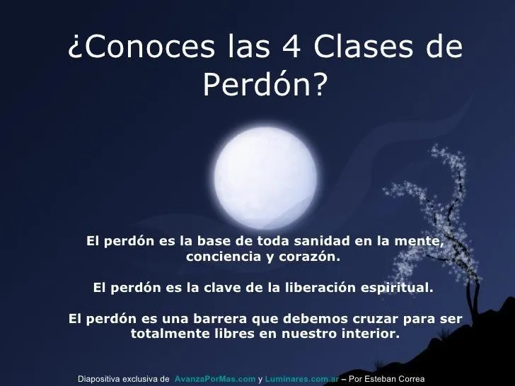 CUATRO CLASES DE PERDÓN