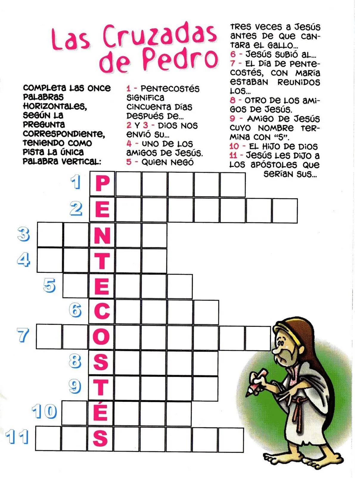 Crucigrama biblicos para niños - Imagui