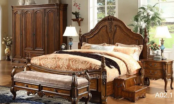 Clásica de madera maciza cama dormitorio tallado de muebles a mano ... Clásica de madera maciza cama dormitorio tallado de muebles a mano ...