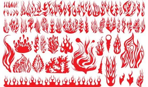 Clásicas siluetas vectoriales con forma de flamas de lumbre ... Clásicas siluetas vectoriales con forma de flamas de lumbre ...
