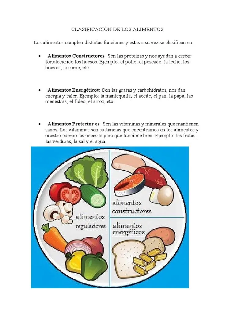 Clasificación de Los Alimentos para Segundo | PDF Clasificación de Los Alimentos para Segundo | PDF
