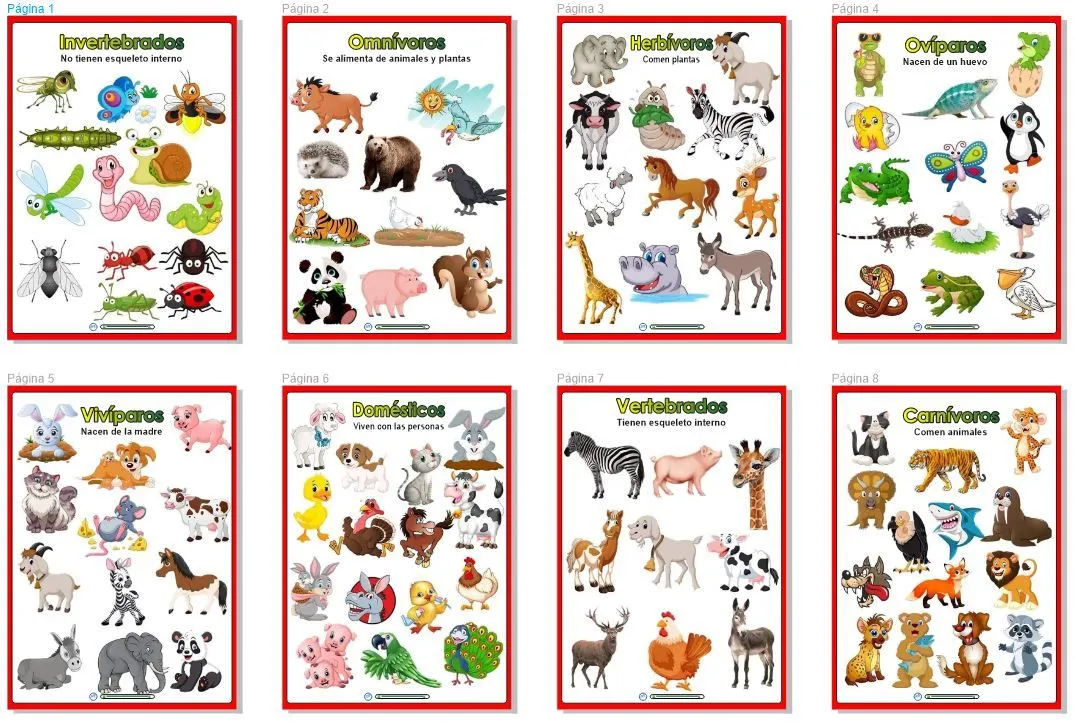 Clasificación de los animales LAMINAS PARA IMPRIMIR - Materiales Educativos Clasificación de los animales LAMINAS PARA IMPRIMIR - Materiales Educativos