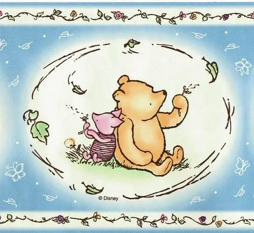 CLASSIC WINNIE THE POOH Blue Wallpaper Border 1050 | Blue ...