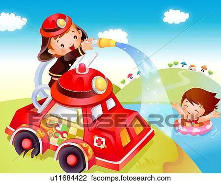 Clip Art - bombero, agua que vierte, en, un, lago u11684422 ... Clip Art - bombero, agua que vierte, en, un, lago u11684422 ...
