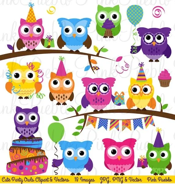 Lindo cumpleaños fiesta buho Clipart Clip Art buho por PinkPueblo Lindo cumpleaños fiesta buho Clipart Clip Art buho por PinkPueblo
