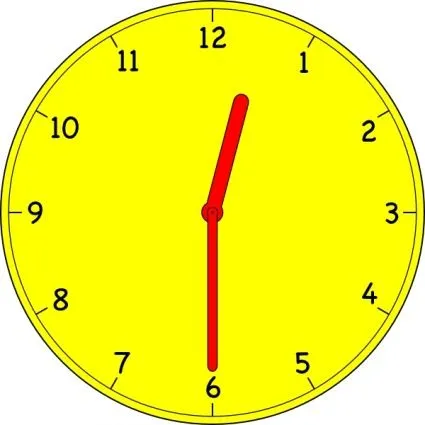 Pared amarilla tiempo de reloj analógico imágenes prediseñadas ...