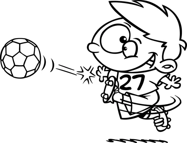 Clipart esbozado niño pateando un balón de fútbol — Vector stock ... Clipart esbozado niño pateando un balón de fútbol — Vector stock ...