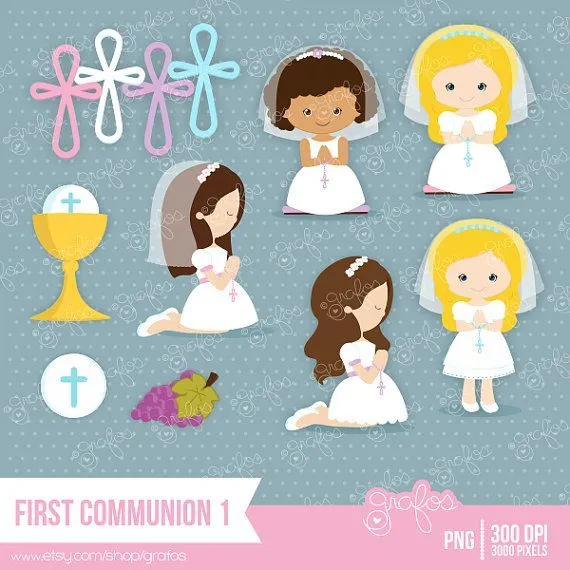 FIRST COMMUNION 1 Digital Clipart ,Clipart Communion / Personal and C… FIRST COMMUNION 1 Digital Clipart ,Clipart Communion / Personal and C…