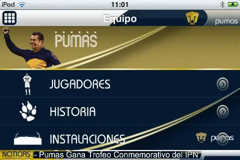Club Pumas Oficial 1.7 App for iPad, iPhone - Sports - app by Icom ... Club Pumas Oficial 1.7 App for iPad, iPhone - Sports - app by Icom ...