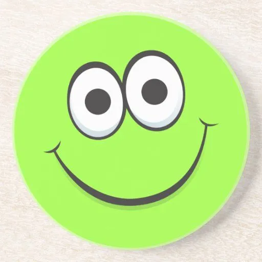 Coaster verde feliz do arenito da cara do smiley d porta-copo de ... Coaster verde feliz do arenito da cara do smiley d porta-copo de ...