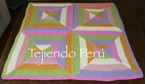 Cobijas o mantas tejidas en palitos o dos agujas, crochet ... Cobijas o mantas tejidas en palitos o dos agujas, crochet ...
