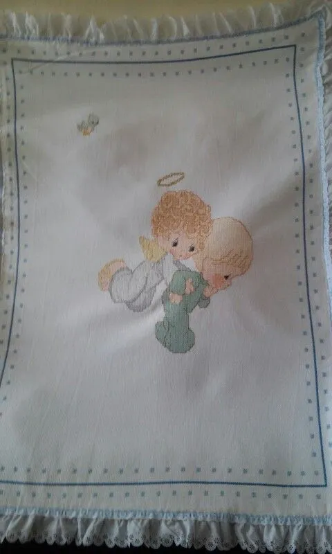Cobijita para bebe bordada en pubto de cruz | punto de cruz ... Cobijita para bebe bordada en pubto de cruz | punto de cruz ...