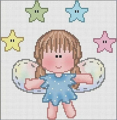 El corazon alegre de Lola: angelito punto de cruz El corazon alegre de Lola: angelito punto de cruz