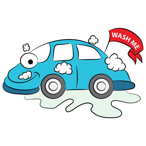 Coche de dibujos animados está lavando — Vector stock ... Coche de dibujos animados está lavando — Vector stock ...