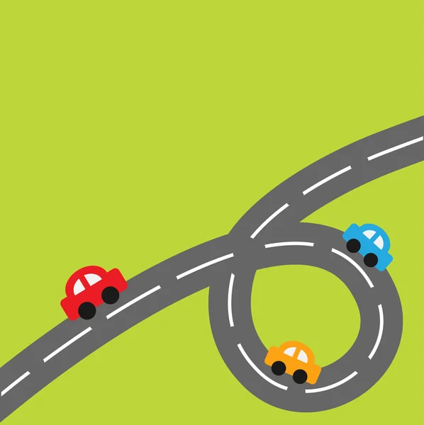 Coches de carretera y dibujos animados gran bucle — Vector stock ... Coches de carretera y dibujos animados gran bucle — Vector stock ...