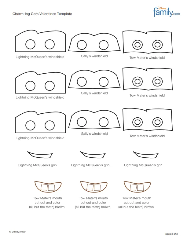Ojos de cars para imprimir - Imagui