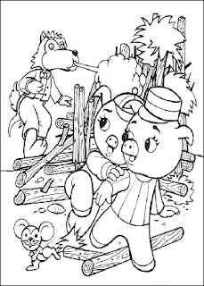 Los Tres Cochinitos y el lobo feroz | Dibujos para Colorear Infantil