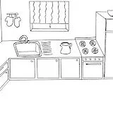DIBUJOS DE COCINAS Y COCINEROS PARA COLOREAR