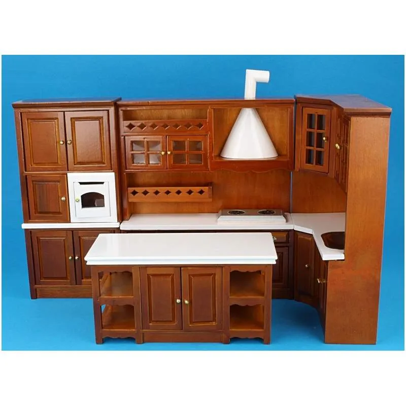 Cocina con isla, para casa de muñecas 1/12 (CONSULTAR DISPONIBILIDAD) - Kitsmodelismo.es Cocina con isla, para casa de muñecas 1/12 (CONSULTAR DISPONIBILIDAD) - Kitsmodelismo.es