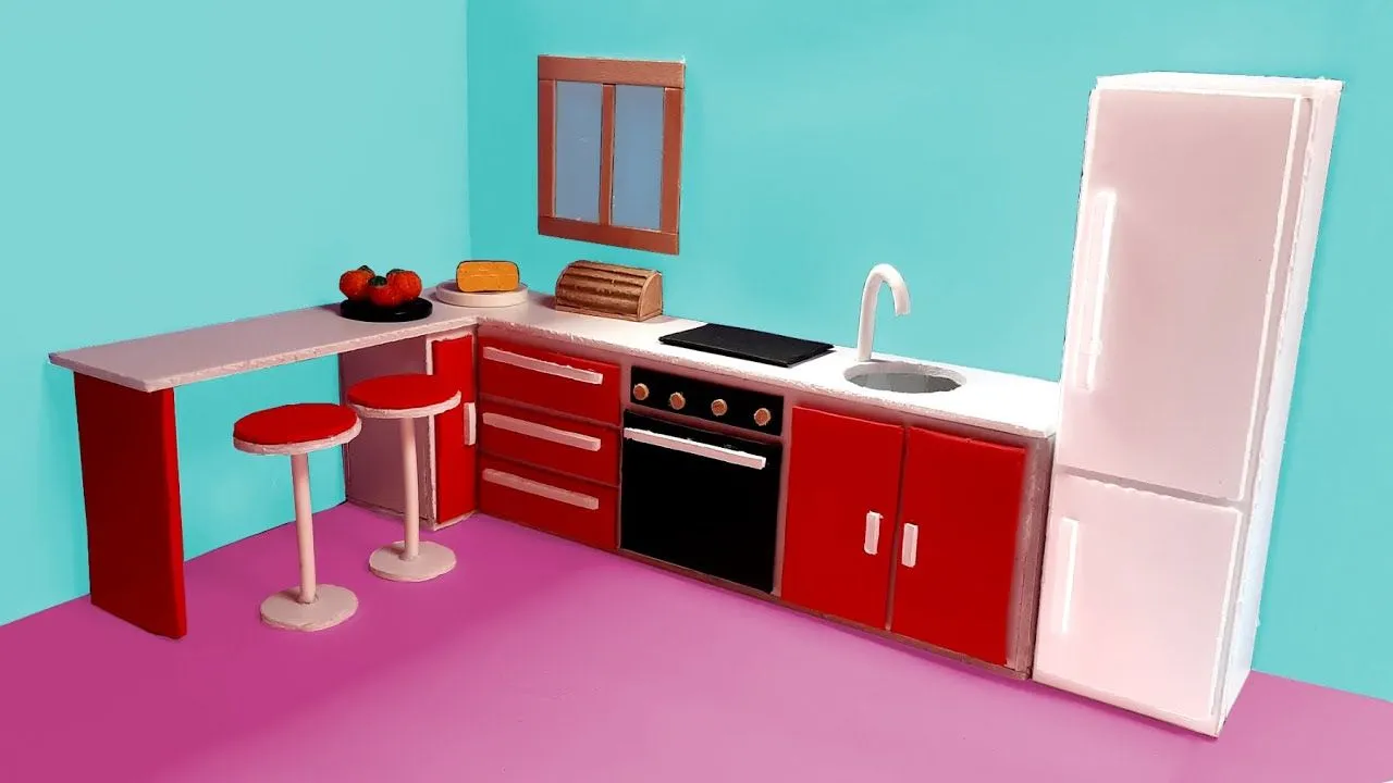 Como hacer una COCINA en miniatura para casa de muñecas - YouTube Como hacer una COCINA en miniatura para casa de muñecas - YouTube