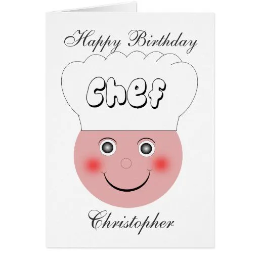 El cocinero apenas añade el cumpleaños conocido tarjeta de ...
