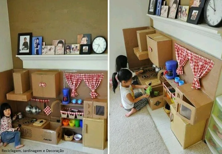 Cocinita de juguete hecha con cajas de cartón | Ideas para jacobo ... Cocinita de juguete hecha con cajas de cartón | Ideas para jacobo ...