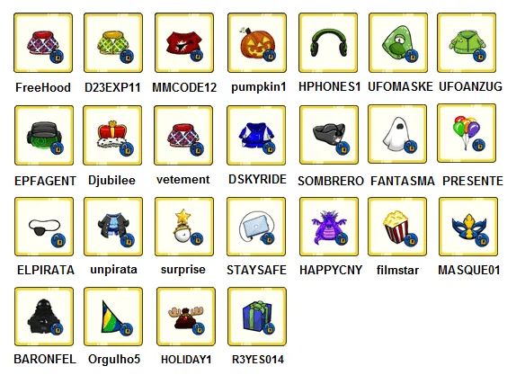 Codigos do !ai do free penguin de sapatos e roupas de 2014 - Imagui