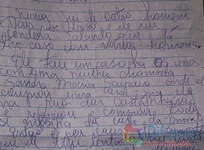 Coelho Neto: Delegado apresenta carta deixada por empresária ... Coelho Neto: Delegado apresenta carta deixada por empresária ...