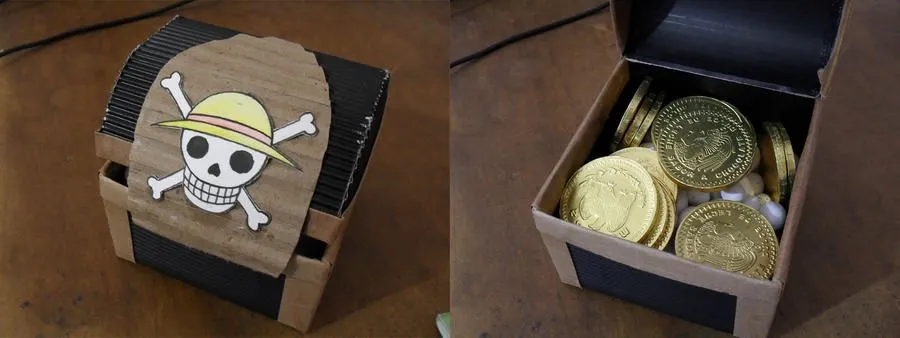 Cofre del tesoro de carton - Imagui