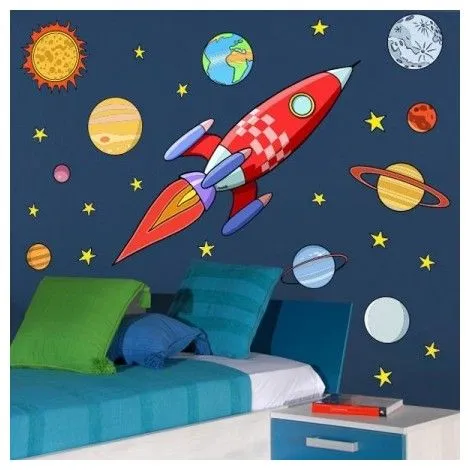 Cohete en el espacio - Vinilos infantiles | habitacion infantil ...