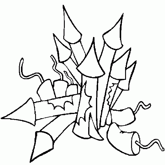 Cohetes, petardos o Fuegos Artificiales para colorear ~ Dibujos ...