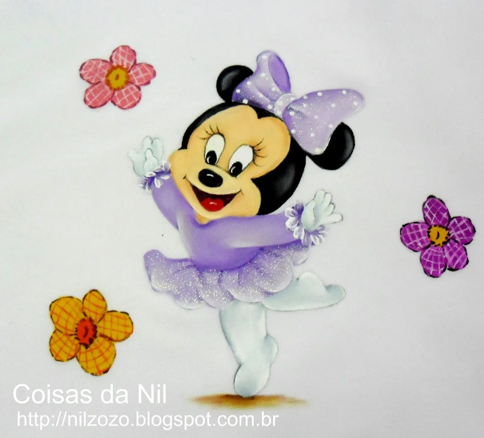 Coisas da Nil - Pintura em tecido: Minnie Mouse