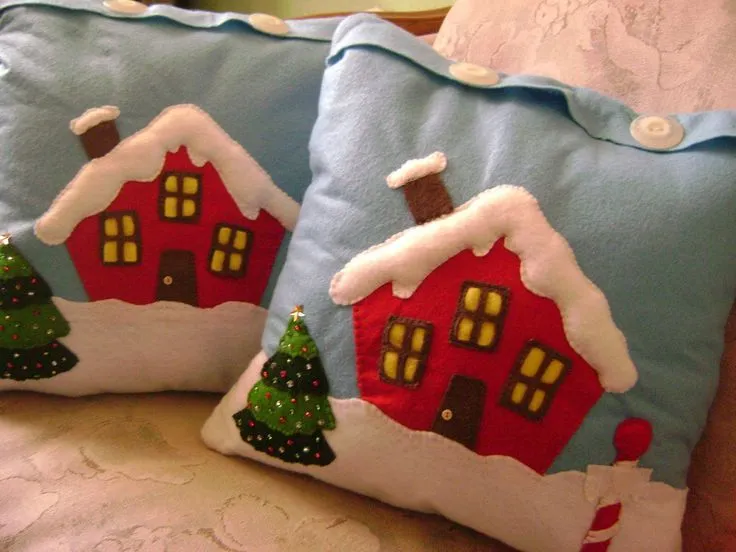 Cojin Casita de Navidad con moldes 2 | LINDA NAVIDAD | Pinterest ...