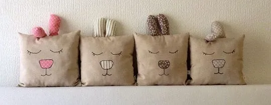 Cojines hechos a mano: conejito durmiente | Decoideas.Net Cojines hechos a mano: conejito durmiente | Decoideas.Net