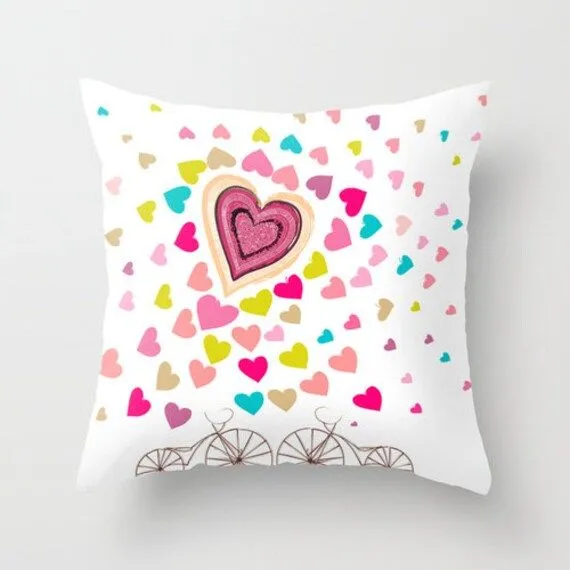 Cojin corazones enamorados bicicletas romantico por Narais en Etsy Cojin corazones enamorados bicicletas romantico por Narais en Etsy