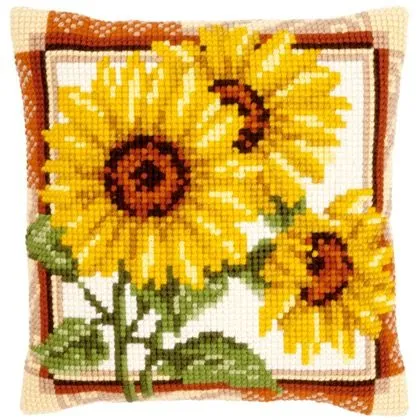 Cojín- Tres Girasoles de Vervaco - Almohadas - Kits Bordado - Casa ...