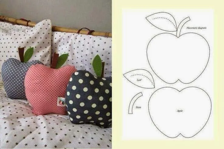 Cojines decorativos en forma de manzana. | ManualiDaDes | Pinterest Cojines decorativos en forma de manzana. | ManualiDaDes | Pinterest