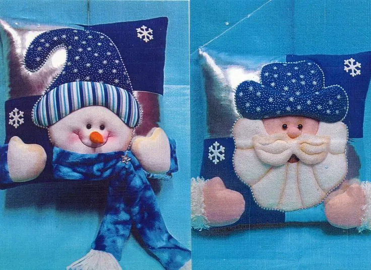 cojines navideños nieve y noel, moldes. | Belezas do natal ... cojines navideños nieve y noel, moldes. | Belezas do natal ...