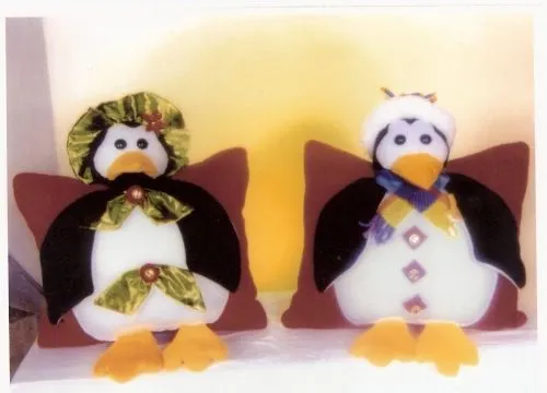Imagen Moldes para cojines de pinguinos - grupos. Imagen Moldes para cojines de pinguinos - grupos.