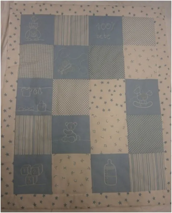 Colcha de bebé de patchwork - Patrones: Catálogo de Planas & Linares Colcha de bebé de patchwork - Patrones: Catálogo de Planas & Linares