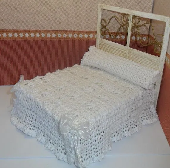 Colcha blanca de crochet por LasMInisdeMaini en Etsy