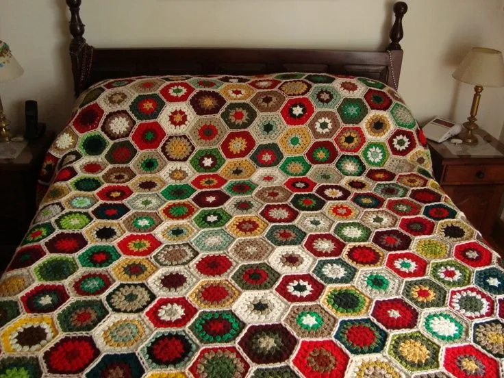colcha de exagonos en crochet | colchas tejidas a crochet | Pinterest colcha de exagonos en crochet | colchas tejidas a crochet | Pinterest