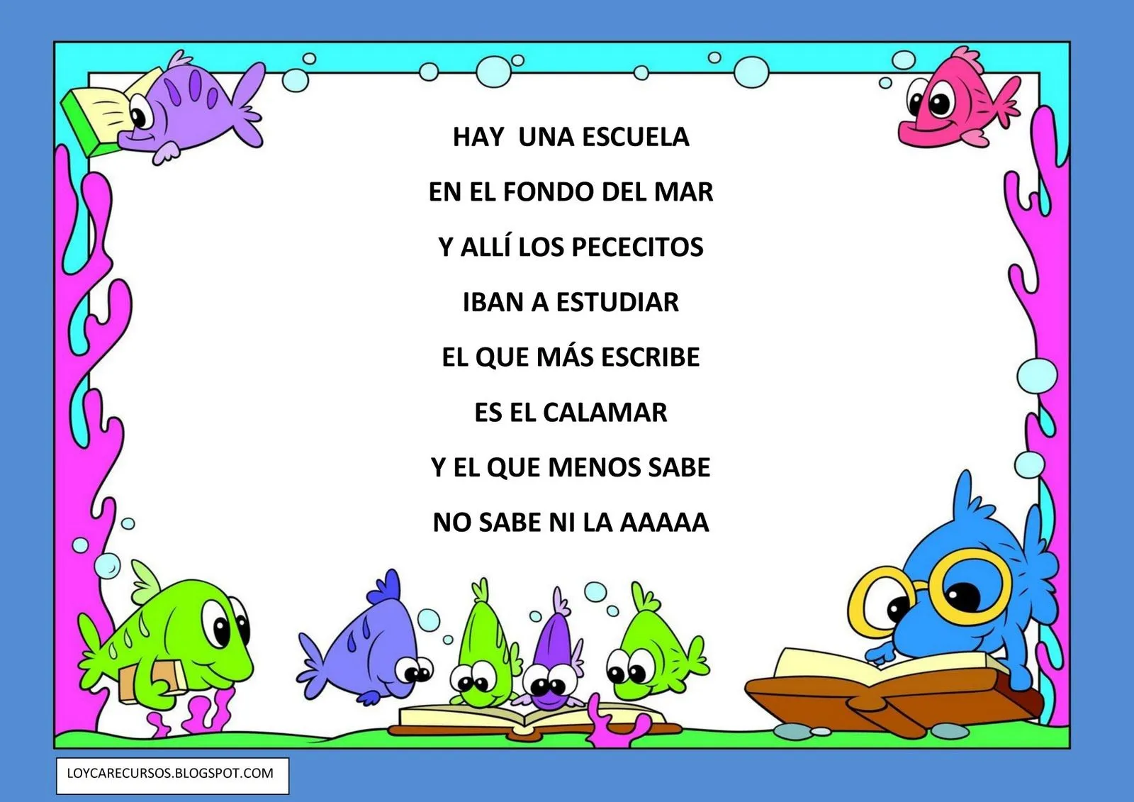 MI COLE EN EL FONDO DEL MAR: POESÍA DE LA ESCUELA MI COLE EN EL FONDO DEL MAR: POESÍA DE LA ESCUELA