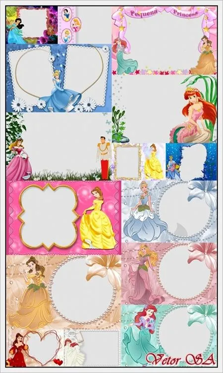 Coleção de molduras infantil em PNG - Princesas Disney | Vetor S.A
