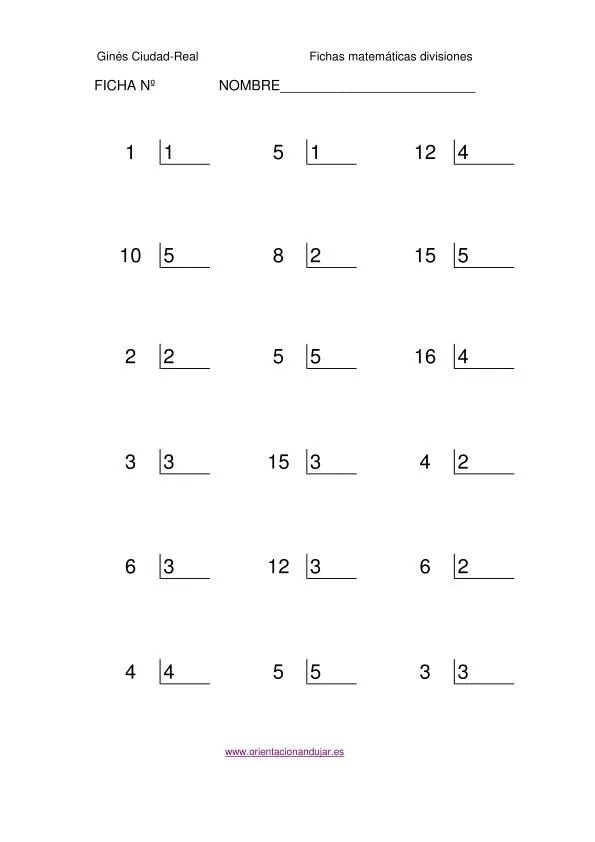 Coleccion 1000 fichas de Divisiones exactas nivel inicial ...