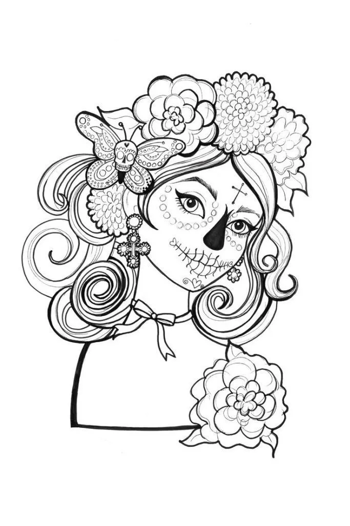 Colección de 20 plantillas de Catrinas para colorear listas para descargar.  Encontrarás plantillas p… | Skull coloring pages, Mandala coloring pages,  Coloring pages