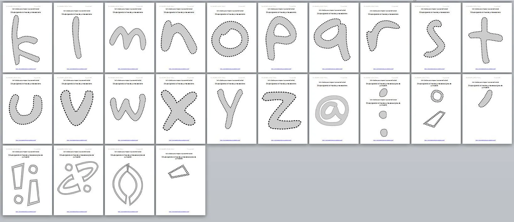Colección de Abecedarios punteados para trabajar la motricidad ...